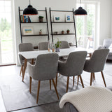 Polar Matbord - Ek-Look / Vit- 180*90*H75 +Comfort - Jídelní židle - Dub/Světle šedá _6