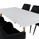 Polar Matbord - Ek-Look / Vit- 180*90*H75 +Comfort - Jídelní židle - Dub/Černá _6