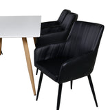 Polar Matbord - Ek-Look / Vit- 180*90*H75 +Comfort - Jídelní židle - Dub/Černá _6