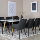 Polar Matbord - Ek-Look / Vit- 180*90*H75 +Comfort - Jídelní židle - Dub/Černá _6