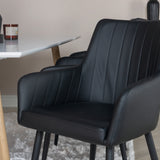 Polar Matbord - Ek-Look / Vit- 180*90*H75 +Comfort - Jídelní židle - Dub/Černá _6