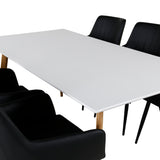 Polar Matbord - Ek-Look / Vit- 180*90*H75 +Comfort - Jídelní židle - Dub/Černá _6