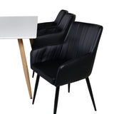 Polar Matbord - Ek-Look / Vit- 180*90*H75 +Comfort - Jídelní židle - Dub/Černá _6
