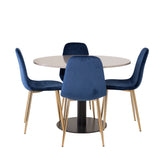 Razzia Jídelní stůl 106cm - Šedá Terazzo / Černá+Polar Matstol - Matt Mässing /