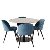 Razzia Jídelní stůl 106 cm - Šedá Terazzo / Černá+Velvet Matstol - Svart / Blå S