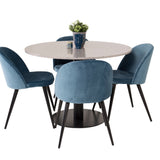 Razzia Jídelní stůl 106 cm - Šedá Terazzo / Černá+Velvet Matstol - Svart / Blå S