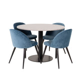 Razzia Jídelní stůl 106 cm - Šedá Terazzo / Černá+Velvet Matstol - Svart / Blå S