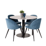 Razzia Jídelní stůl 106 cm - Šedá Terazzo / Černá+Velvet Matstol - Svart / Blå S