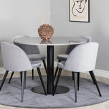 Razzia Jídelní stůl 106cm - Šedá Terazzo / Black+Velvet Matstol - Svart / Ljusg