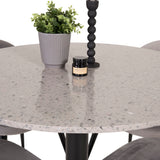 Razzia Jídelní stůl 106cm - Šedá Terazzo / Black+Velvet Matstol - Svart / Ljusg