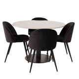 Razzia Jídelní stůl 106cm - Šedá Terazzo / Black+Velvet Matstol - Svart / Svart