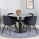 Razzia Jídelní stůl 106cm - Šedá Terazzo / Black+Velvet Matstol - Svart / Svart