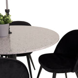 Razzia Jídelní stůl 106cm - Šedá Terazzo / Black+Velvet Matstol - Svart / Svart