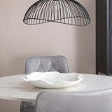 Jídelní stůl Razzia 106 cm - Bílá Terazzo / Černá+Velvet Deluxe Jídelní židle - Černé nohy / Světle šedá samet_4
