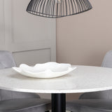 Jídelní stůl Razzia 106 cm - Bílá Terazzo / Černá+Velvet Deluxe Jídelní židle - Černé nohy / Světle šedá samet_4