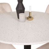 Jídelní stůl Razzia 106 cm -Bílá Terazzo / Černá - Velvet Deluxe Jídelní židle - Noha z kartáčované mosazi / Béžový Velvet 4