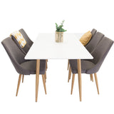 Polar Matbord - Ek-Look / Vit- 180*90*H75 +Leone - Jídelní židle - Dub/tmavě šedá _6