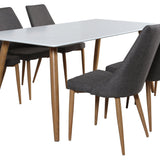 Polar Matbord - Ek-Look / Vit- 180*90*H75 +Leone - Jídelní židle - Dub/tmavě šedá _6