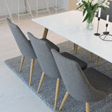 Polar Matbord - Ek-Look / Vit- 180*90*H75 +Leone - Jídelní židle - Dub/tmavě šedá _6