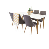 Polar Matbord - Ek-Look / Vit- 180*90*H75 +Leone - Jídelní židle - Dub/tmavě šedá _6