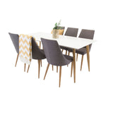 Polar Matbord - Ek-Look / Vit- 180*90*H75 +Leone - Jídelní židle - Dub/tmavě šedá _6