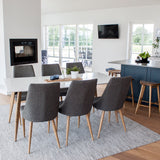 Polar Matbord - Ek-Look / Vit- 180*90*H75 +Leone - Jídelní židle - Dub/tmavě šedá _6