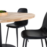 Kruhový stůl Cirebon - 140 cm - Teak / Černá + Polar Matstol - Svart / Svart PU _4