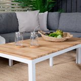 Copacabana Lounge Group 5ks - Bílý Alu / Šedý polštář + Brasilia Sofa Table
