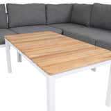Copacabana Lounge Group 5ks - Bílý Alu / Šedý polštář + Brasilia Sofa Table