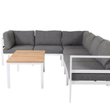 Copacabana Lounge Group 6ks - Bílý Alu / Šedý polštář + Brasilia Sofa Table