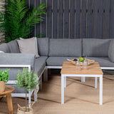 Copacabana Lounge Group 6ks - Bílý Alu / Šedý polštář + Brasilia Sofa Table