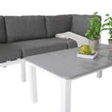 GR18095, Copacabana Lounge Set 5ks - Bílý Alu / Šedý polštář + Parma rozkládací stůl