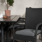 Denver Café Table 120*70 - Black Alu / Black Aintwood + křeslo Anna (stohovatelné)