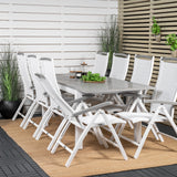 Albany Table - 160/240 - White/Grey - Albany 5:pos Stol - Vit Aluminium/vit textilene/aintwood 8
