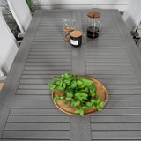 Albany Table - 160/240 - White/Grey - Albany 5:pos Stol - Vit Aluminium/vit textilene/aintwood 8