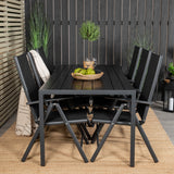 Jídelní stůl Break - 205*90 - Black Alu / Black Aintwood+Break 5:pos Židle - Bl
