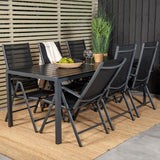 Jídelní stůl Break - 205*90 - Black Alu / Black Aintwood+Break 5:pos Židle - Bl
