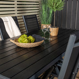 Jídelní stůl Break - 205*90 - Black Alu / Black Aintwood+Break 5:pos Židle - Bl