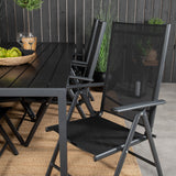 Jídelní stůl Break - 205*90 - Black Alu / Black Aintwood+Break 5:pos Židle - Bl
