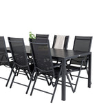 Jídelní stůl Break - 205*90 - Black Alu / Black Aintwood+Break 5:pos Židle - Bl