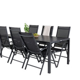 Jídelní stůl Break - 205*90 - Black Alu / Black Aintwood+Break 5:pos Židle - Bl