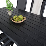 Jídelní stůl Break - 205*90 - Black Alu / Black Aintwood+Break 5:pos Židle - Bl