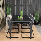 Jídelní stůl Break - 205*90 - Black Alu / Black Aintwood+Lindos Jídelní židle - B