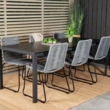 Jídelní stůl Break - 205*90 - Black Alu / Black Aintwood+Lindos Jídelní židle - B