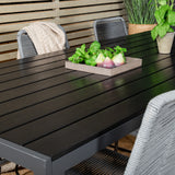 Jídelní stůl Break - 205*90 - Black Alu / Black Aintwood+Lindos Jídelní židle - B