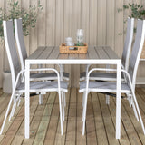 Jídelní stůl Break - Bílá Alu / Šedá Aintwood - 150*90 + Copacabana Recliner Chai