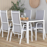 Jídelní stůl Break - Bílá Alu / Šedá Aintwood - 150*90 + Copacabana Recliner Chai