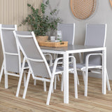 Jídelní stůl Break - Bílá Alu / Šedá Aintwood - 150*90 + Copacabana Recliner Chai