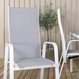 Jídelní stůl Break - Bílá Alu / Šedá Aintwood - 150*90 + Copacabana Recliner Chai