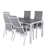 Jídelní stůl Break - Bílá Alu / Šedá Aintwood - 150*90 + Copacabana Recliner Chai